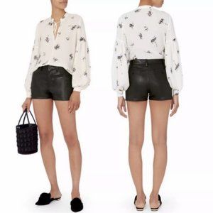 Helmut Lang Stretch Lamb Leather Mini Shorts